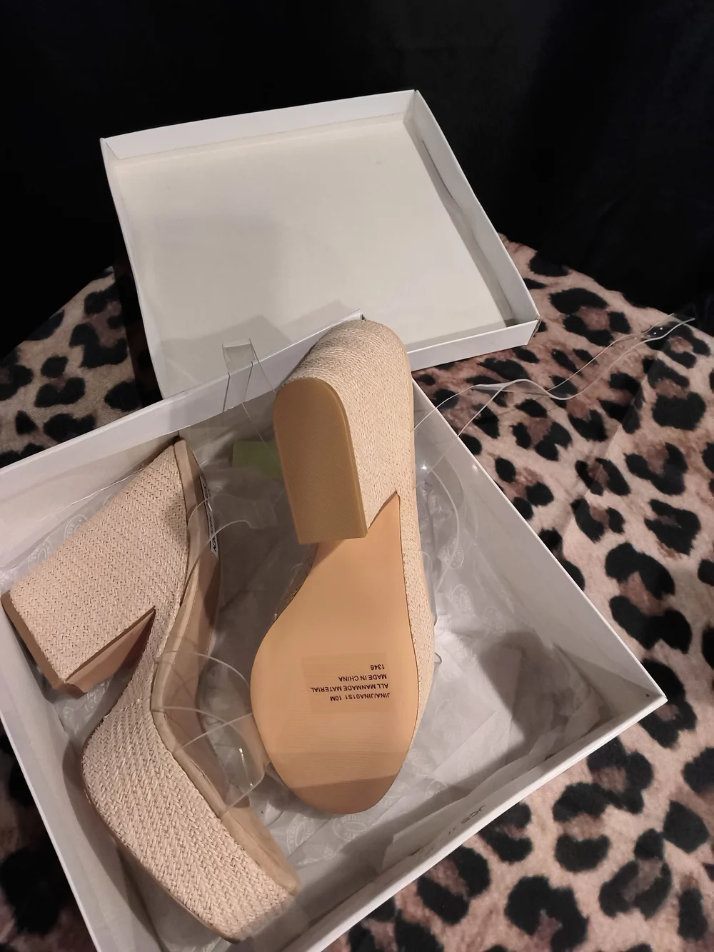 Steve Madden Clear Strap Beige Wedge Sandals